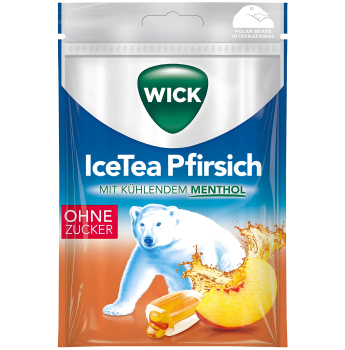 WICK - Menthol-Hustenbonbons IceTea Pfirsich 72g